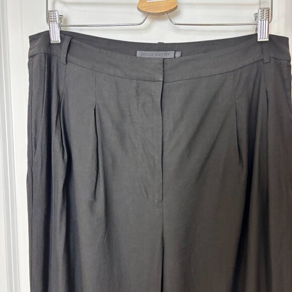 Jenni Kayne Women’s Size 12 Black Charcoal Viscose Blend Tailored Slacks - Picture 2 of 7